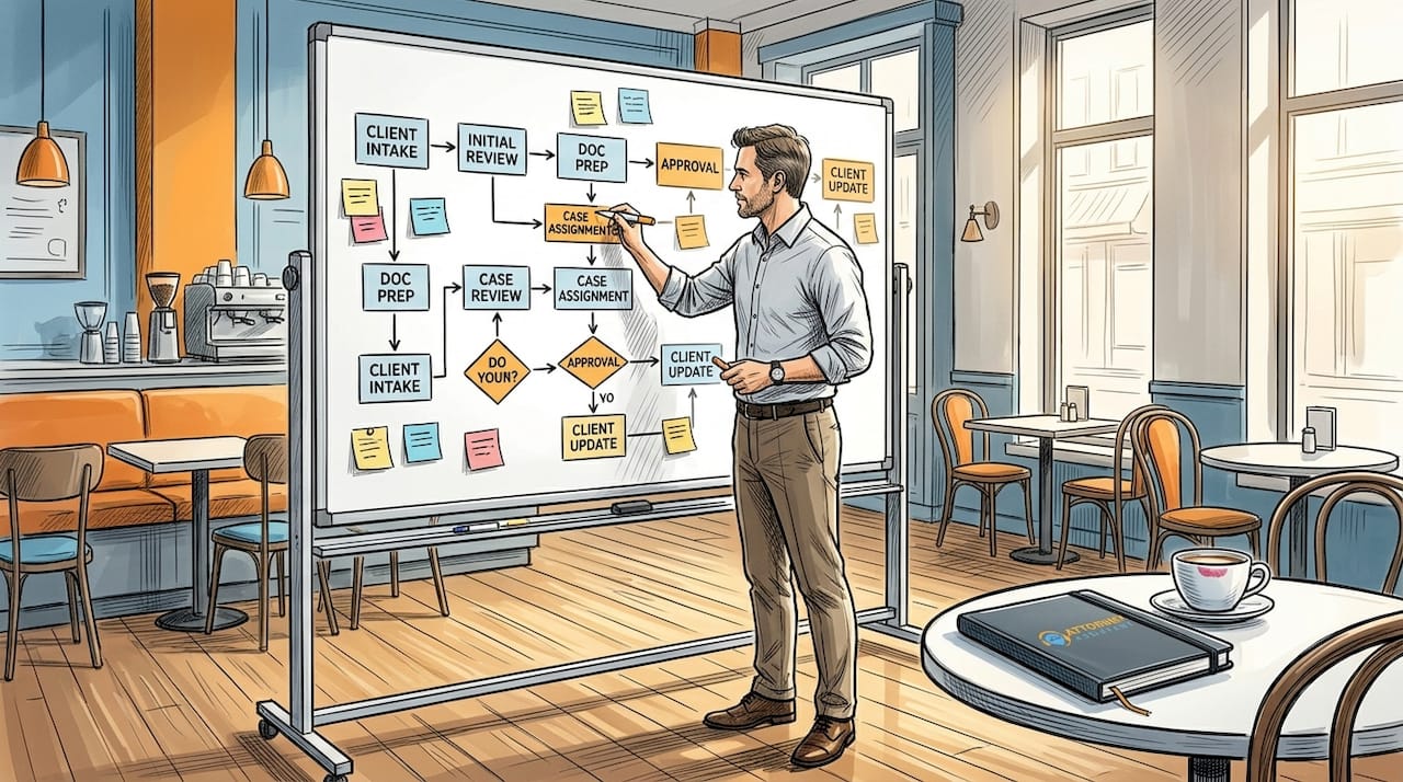 Professional documenting workflow on whiteboard