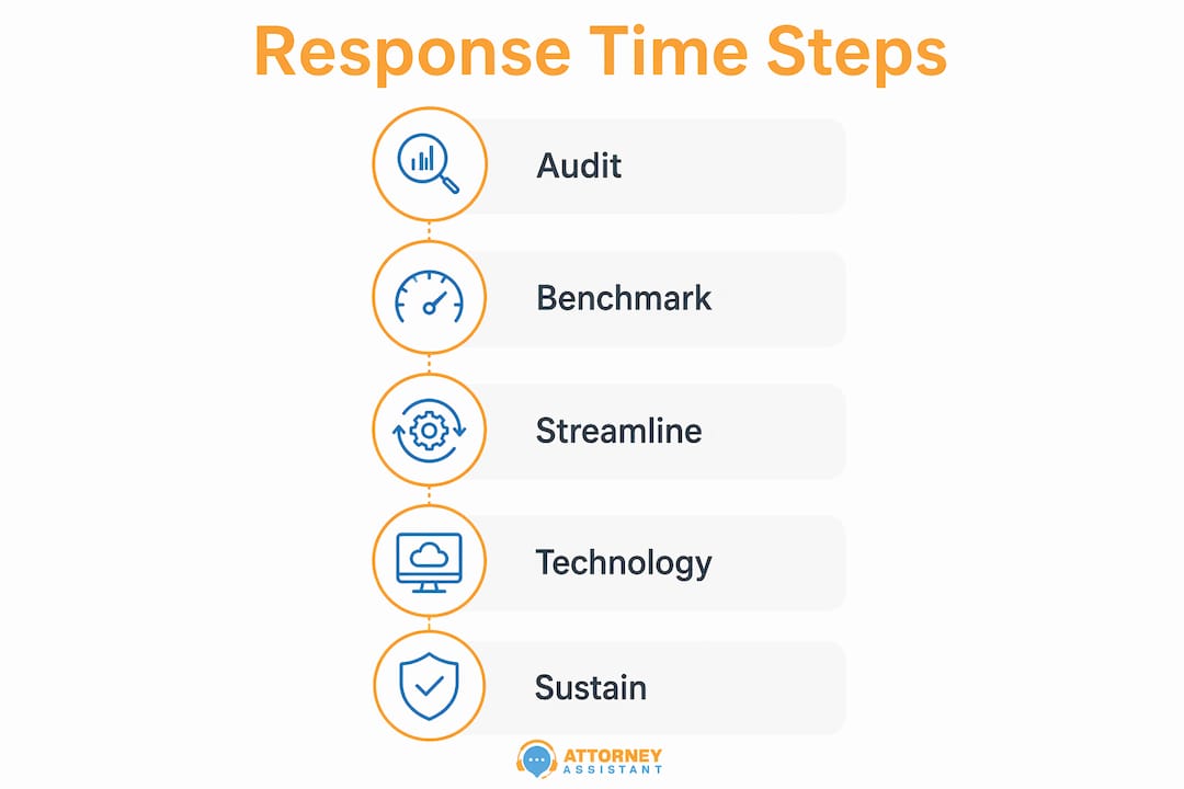Infographic showing steps to improve intake response time