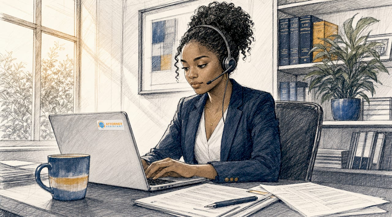Empathetic intake specialist making phone call