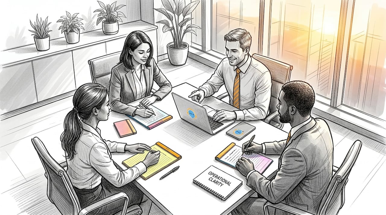 Legal team collaborating on onboarding process