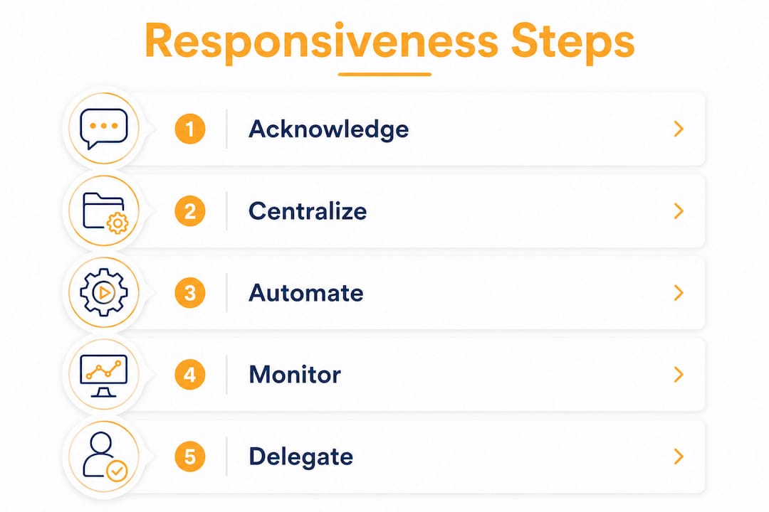 Infographic outlining steps to improve legal responsiveness