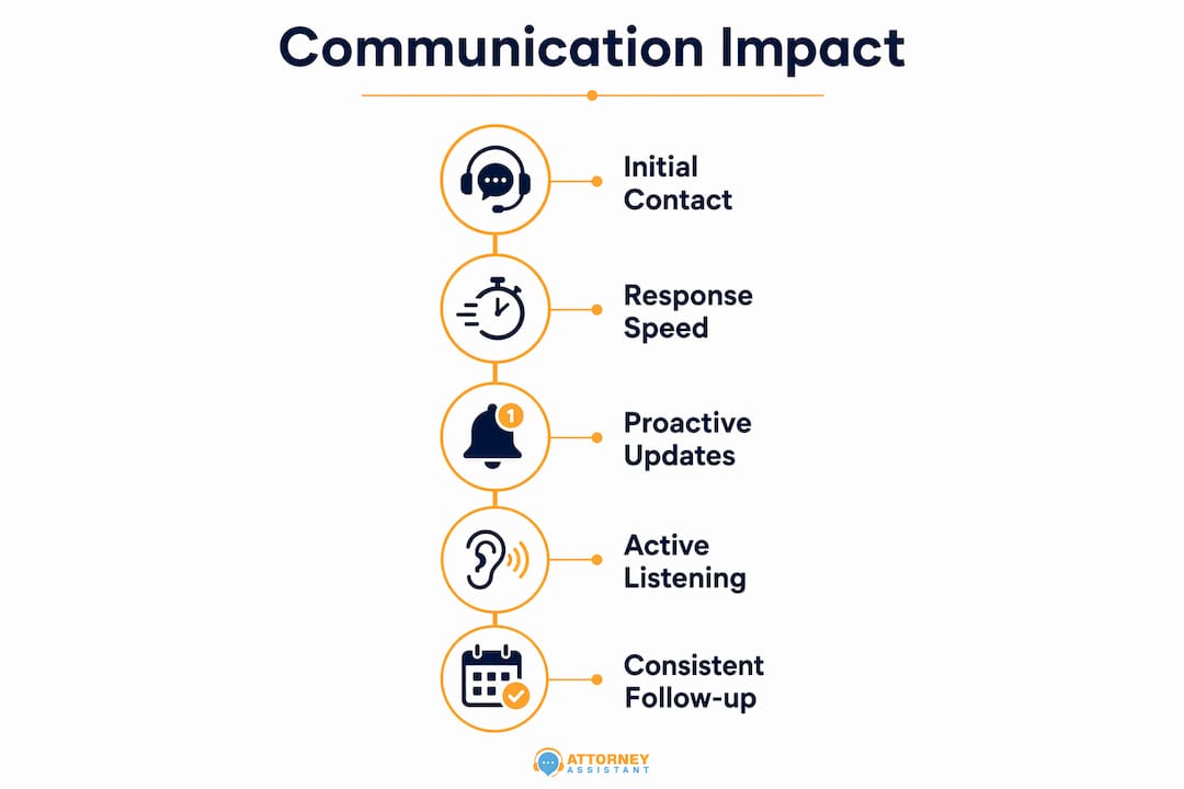 Infographic showing communication impact steps