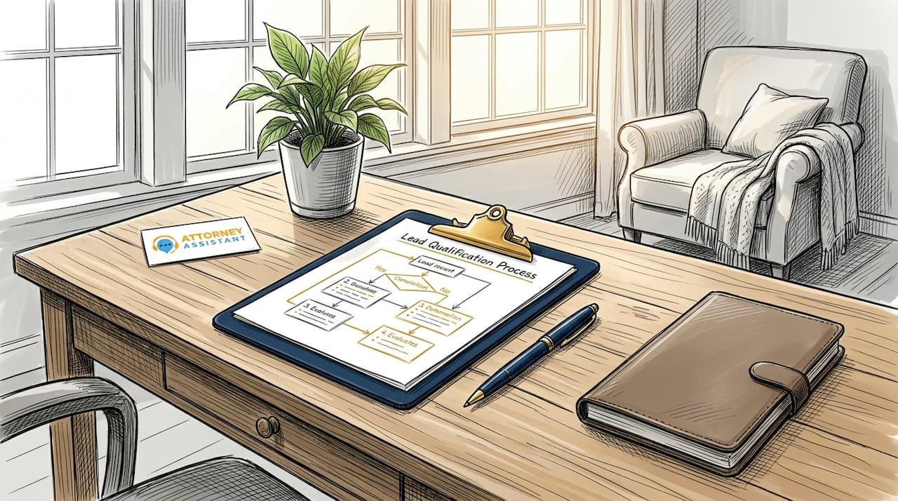 Lead qualification flow sketch on clipboard