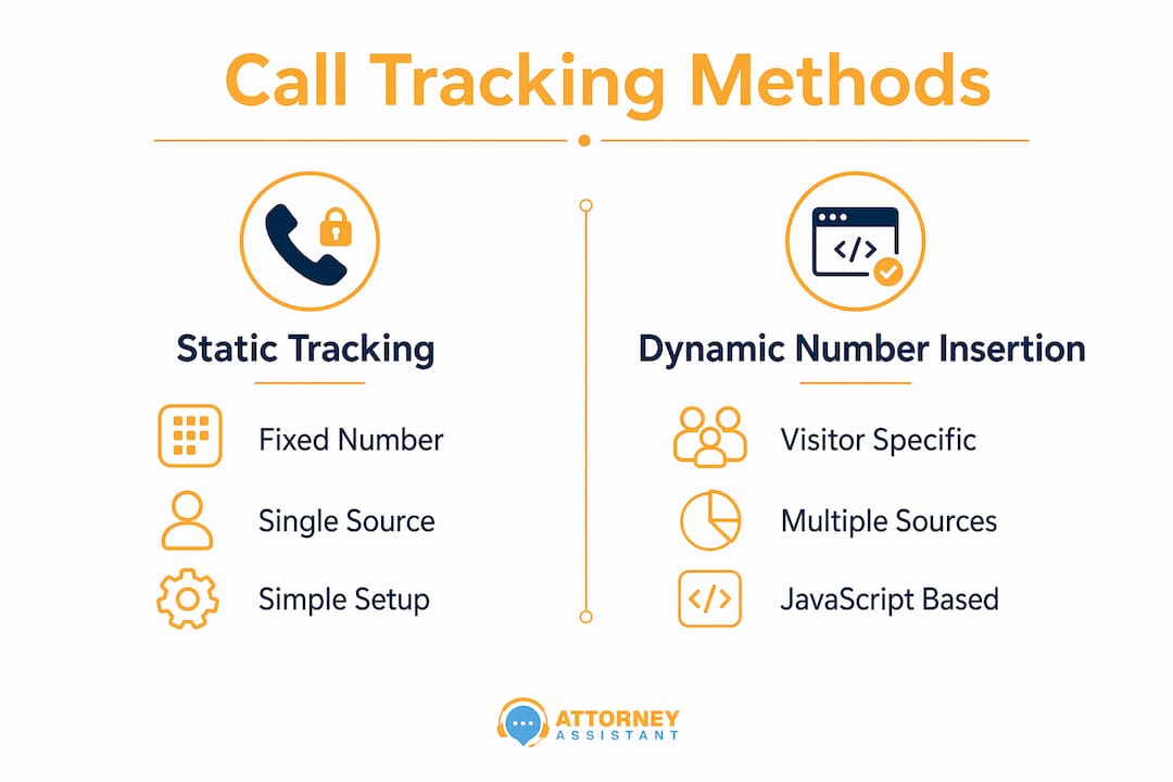 Infographic comparing static tracking and dynamic number insertion