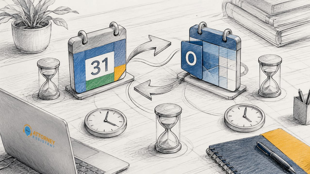 Line-art of calendar integration workflow