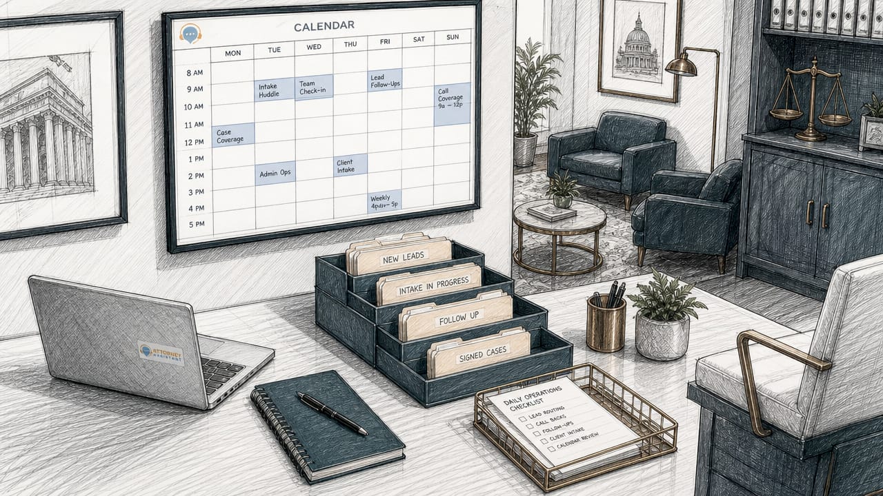Law office admin workflow illustration