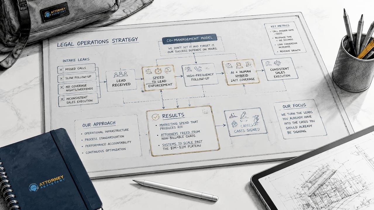 Legal intake workflow schematic illustration