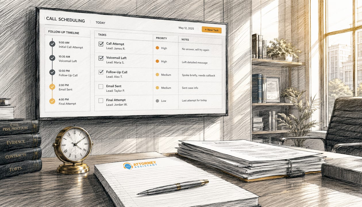 Close-up of client follow-up call scheduling dashboard