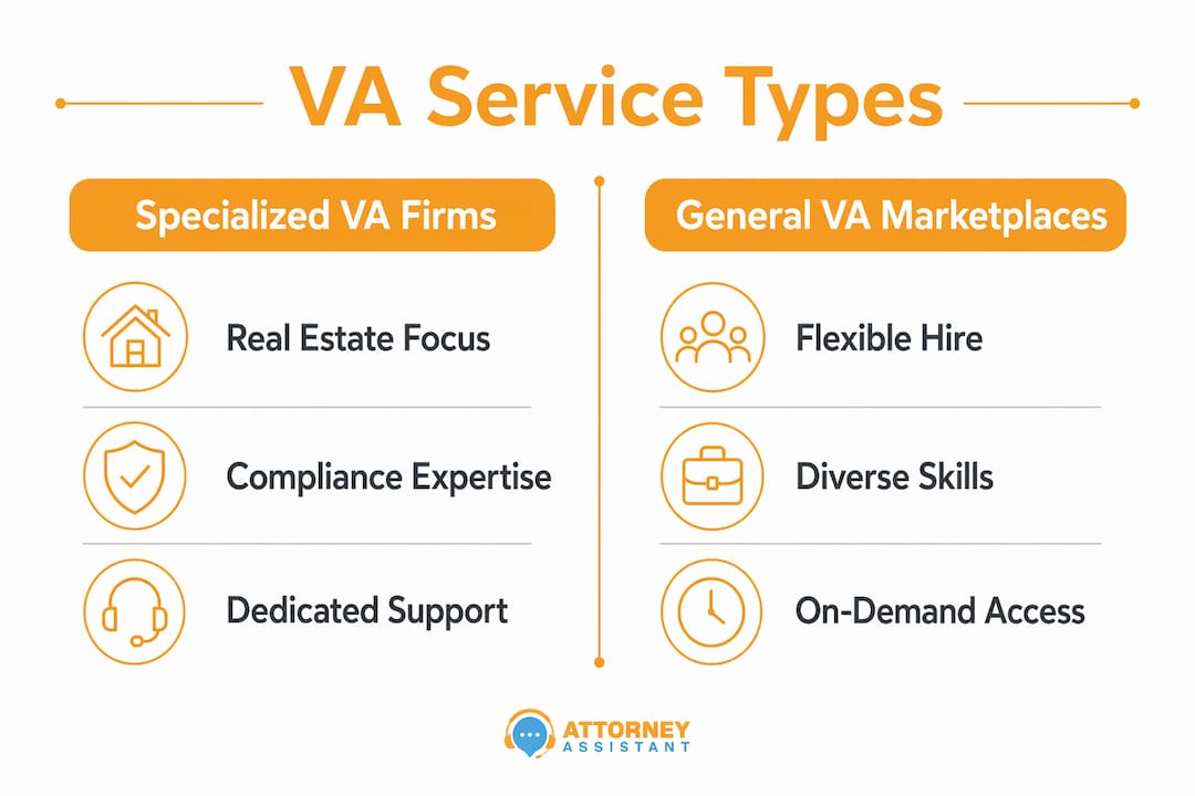 Infographic comparing virtual assistant service types