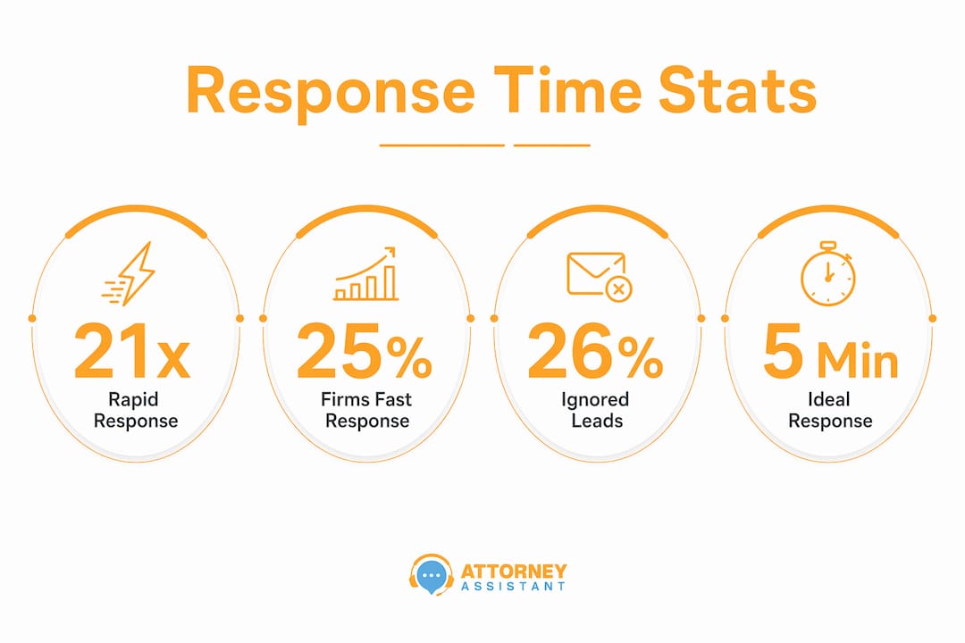 Infographic showing key response time statistics