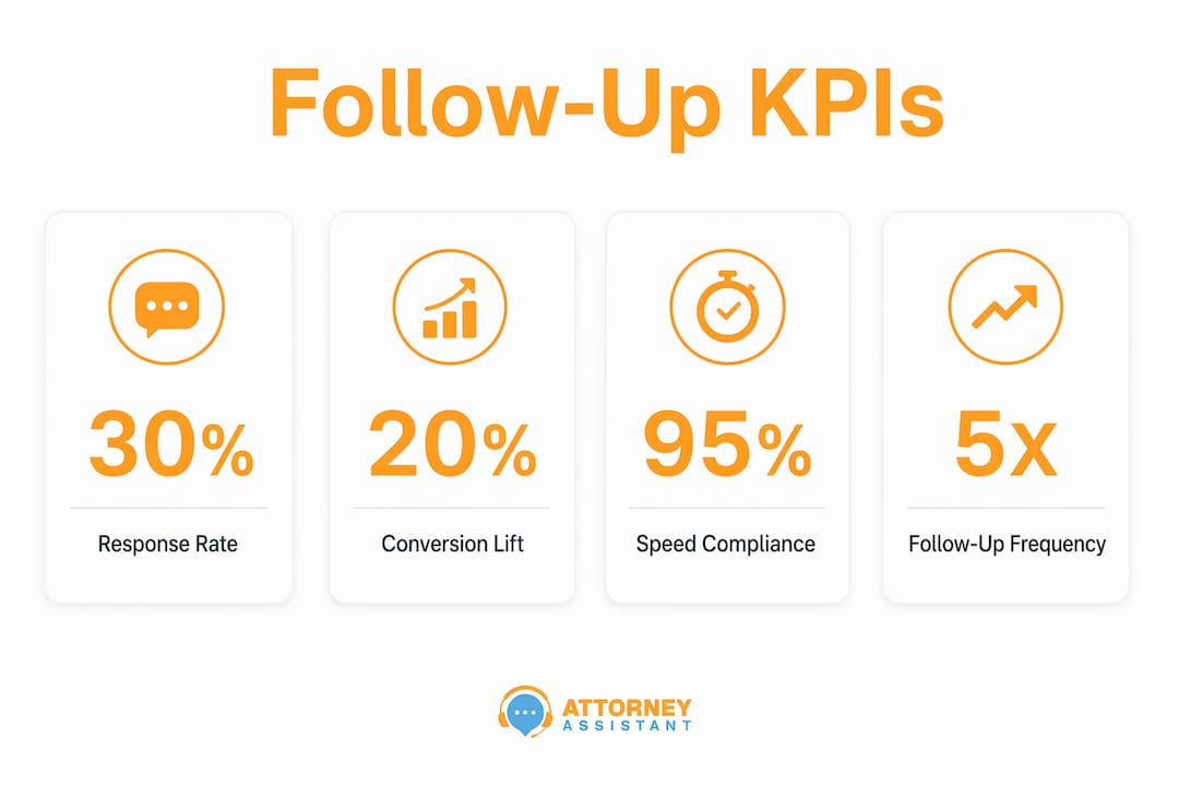 Infographic presenting key KPIs for follow-up email effectiveness