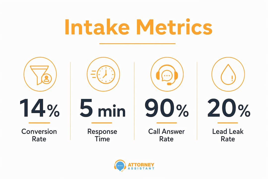 Infographic showing key intake workflow metrics