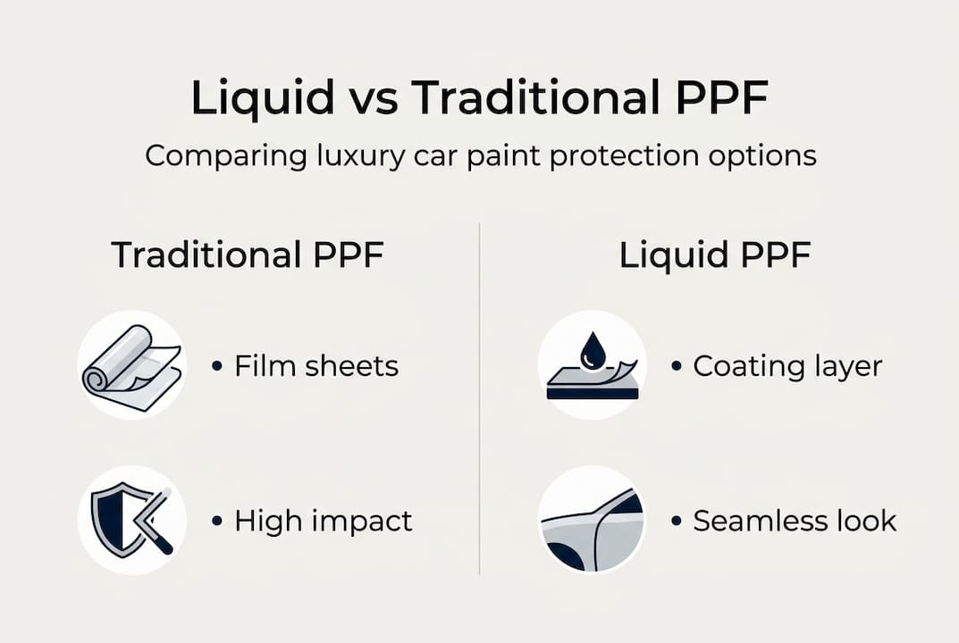 Infographic comparing liquid and traditional PPF