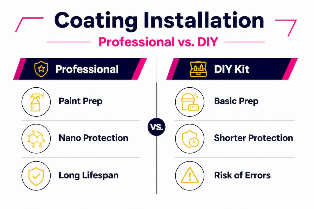 Infographic comparing professional and DIY coatings