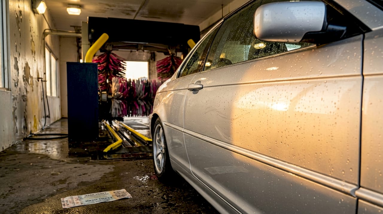 Swirl marks visible on car after automatic wash