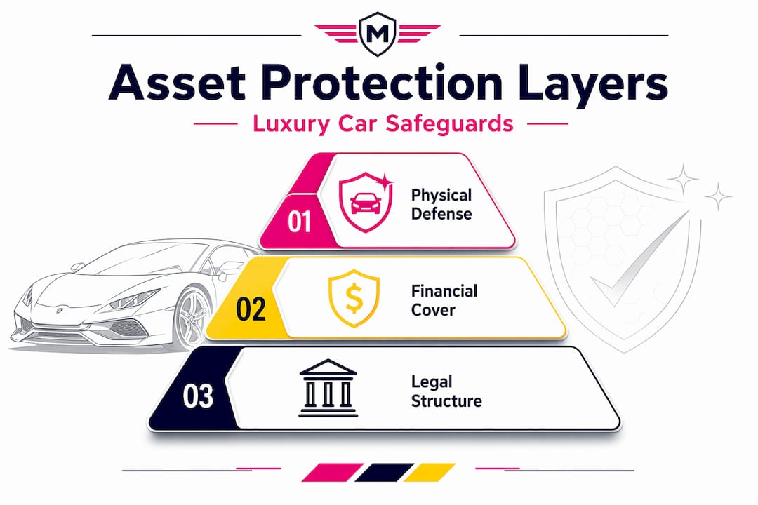 Asset protection strategies pyramid infographic