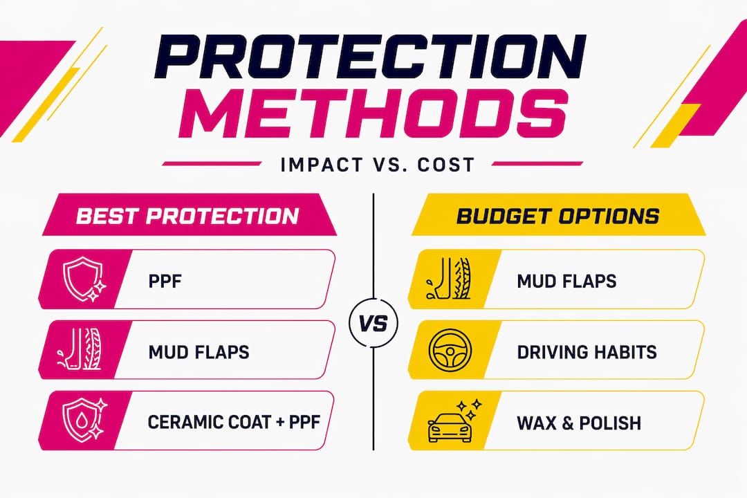 Infographic comparing rock chip protection methods