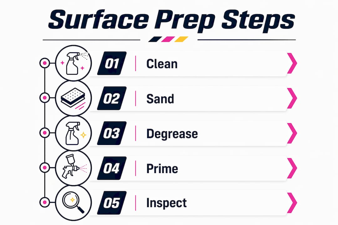 Infographic showing car surface preparation steps