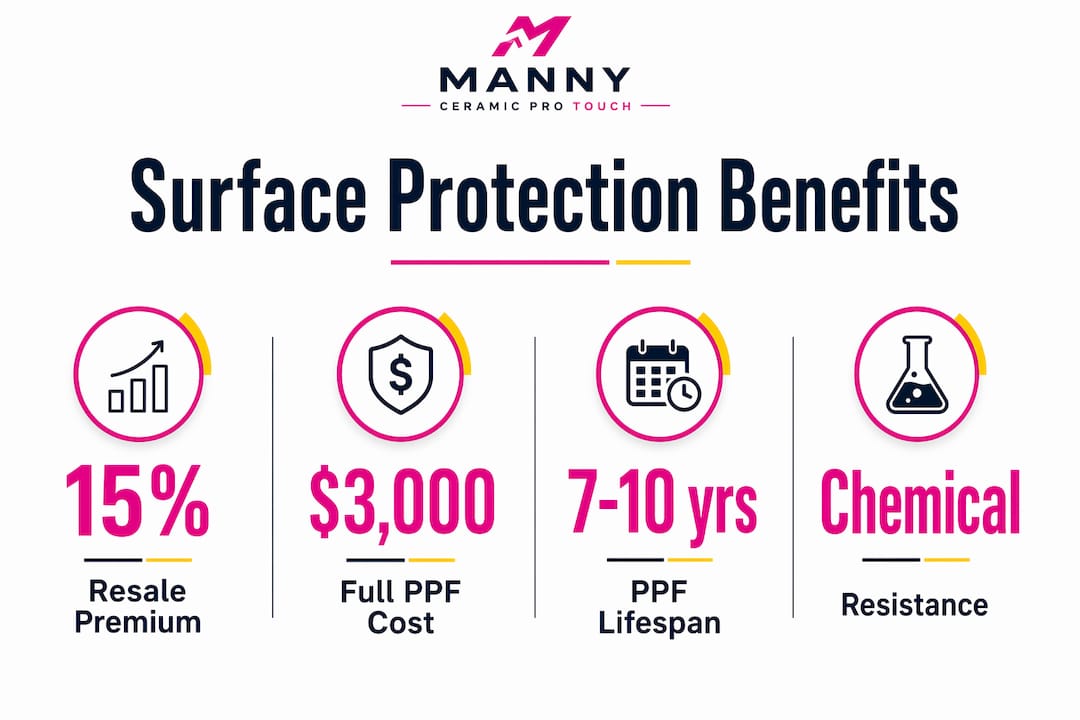 Infographic illustrating key surface protection value statistics