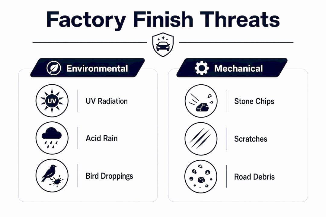 Infographic comparing environmental and mechanical threats