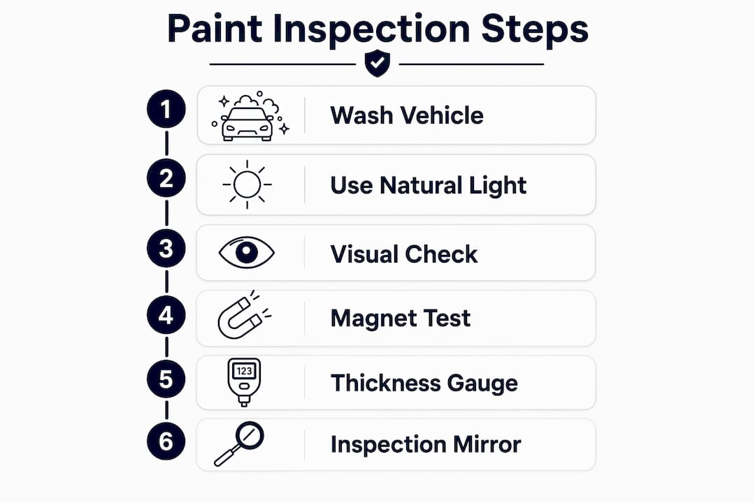 Infographic detailing paint inspection steps
