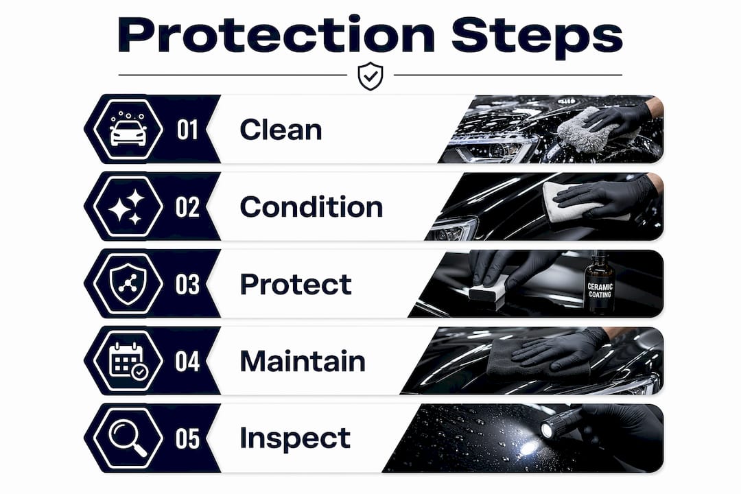 Infographic with daily wear protection steps