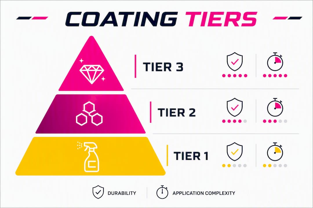 Infographic showing auto coating tiers hierarchy