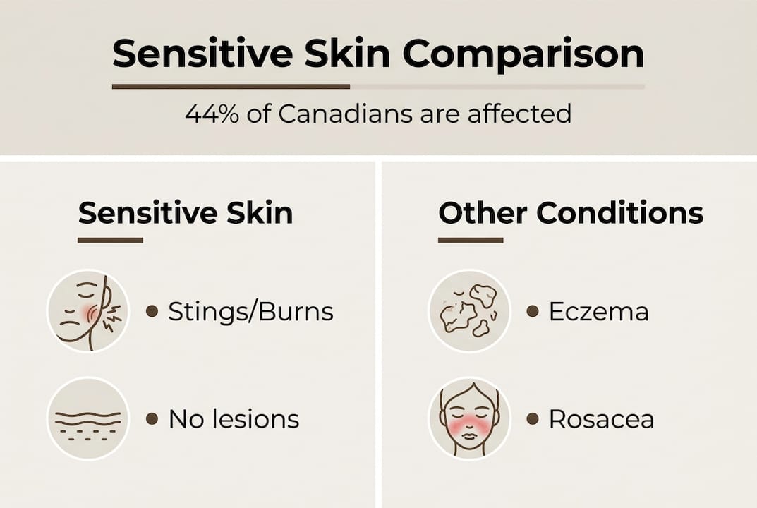 Infographic showing sensitive skin comparison