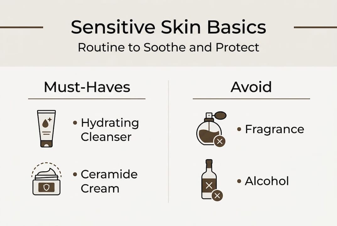 Infographic routine tips for sensitive skin
