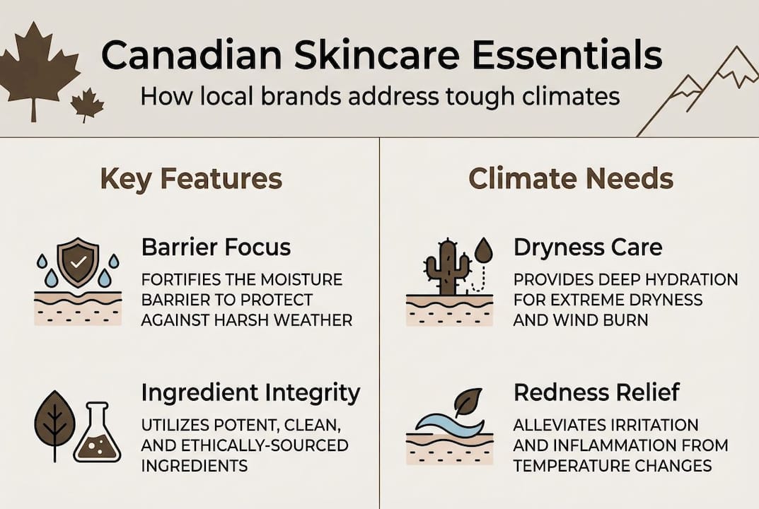 Infographic highlighting Canadian skincare features