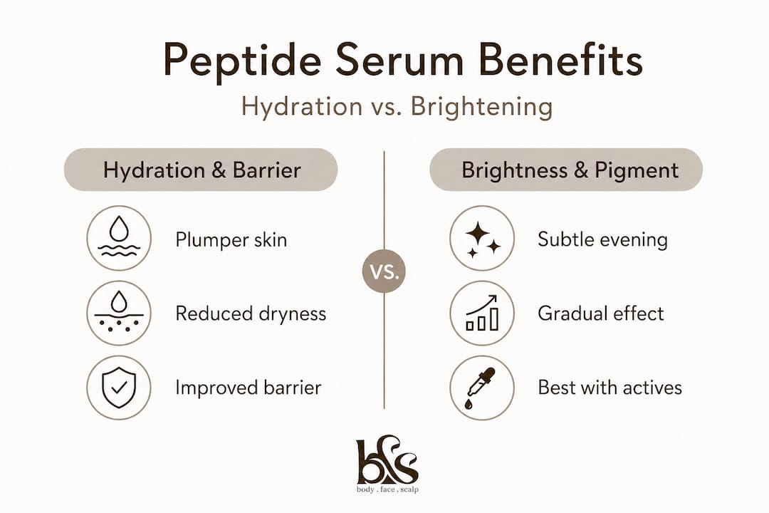 Infographic comparing hydration and brightening benefits