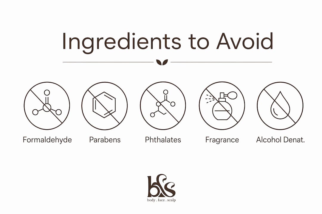 Infographic highlighting key harmful skincare ingredients