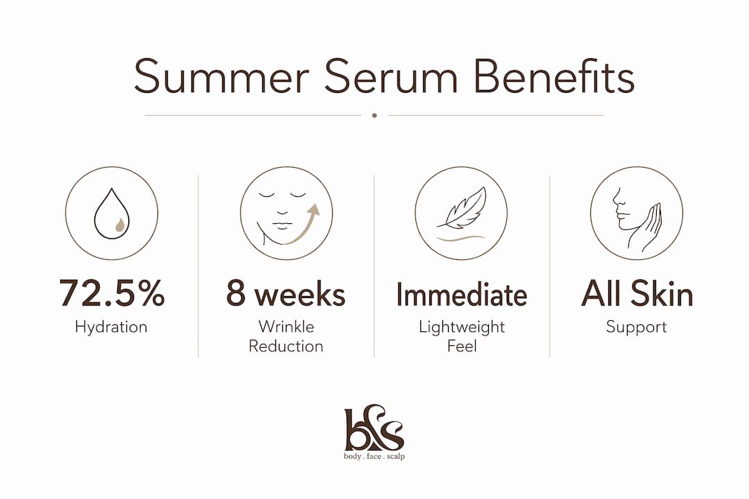 Infographic showing key serum benefits