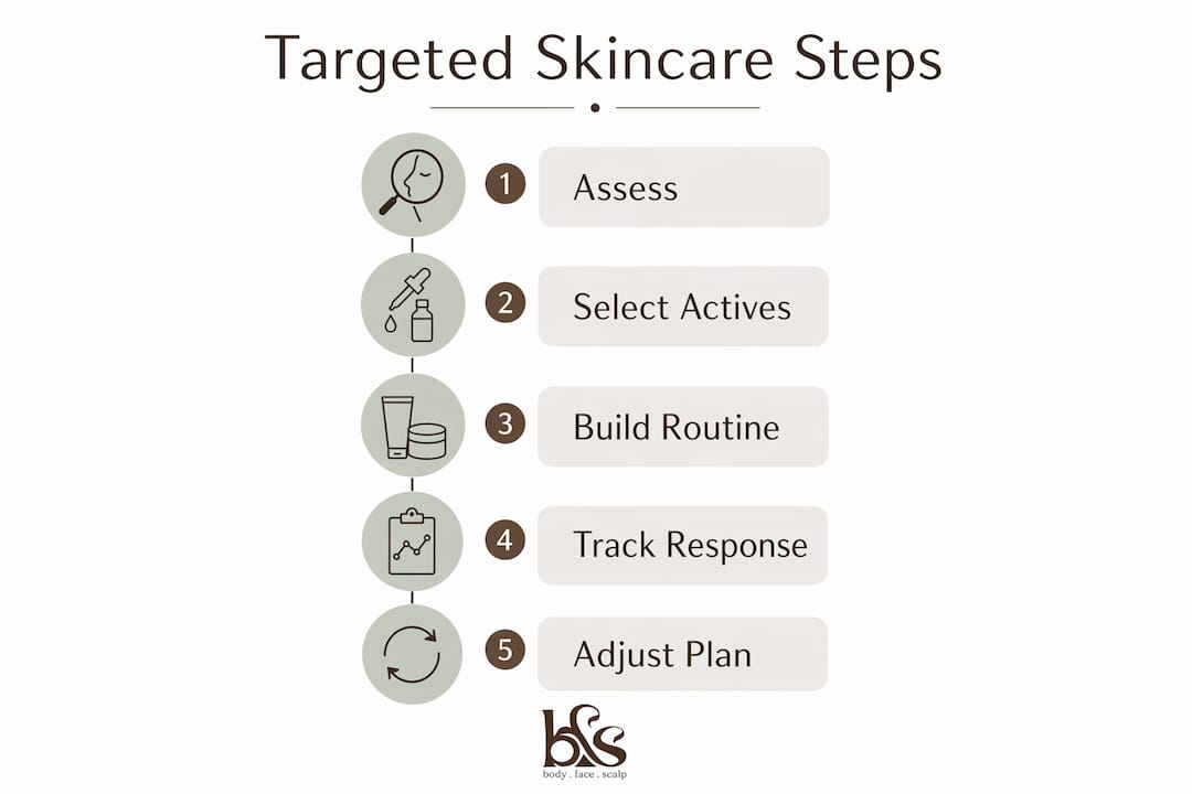 Infographic showing targeted skincare process steps