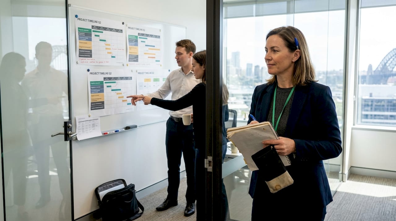 Team lead overseeing project collaboration session