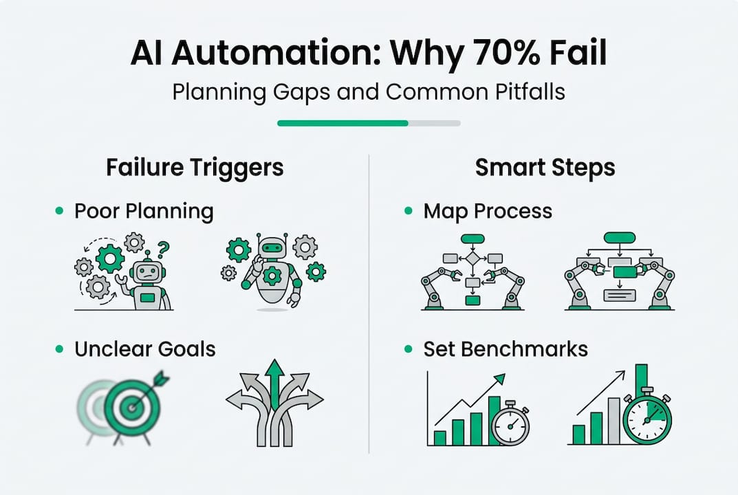 Infographic on top AI automation failure factors