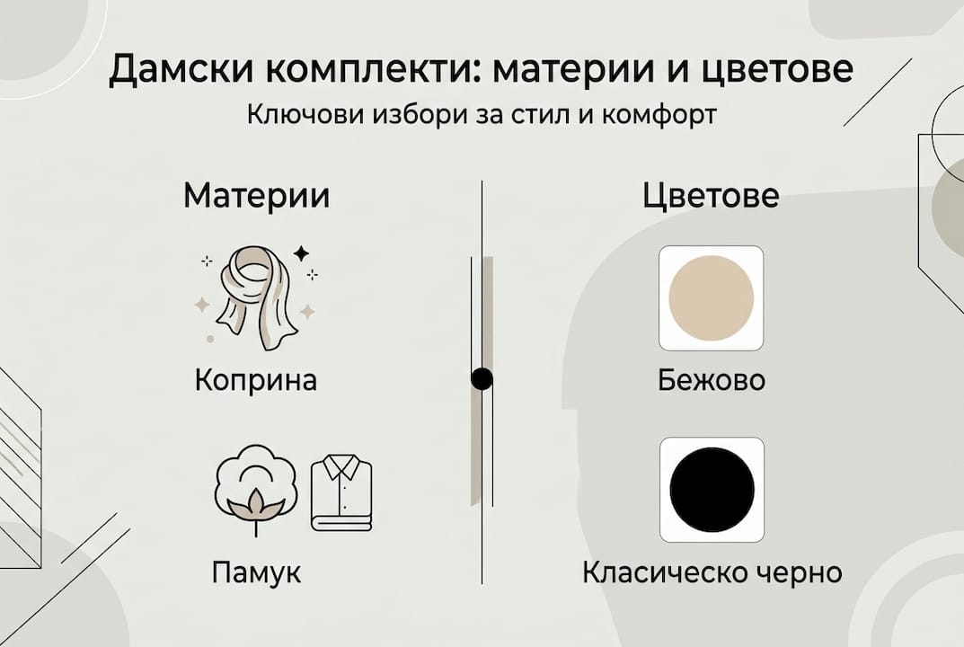 Инфографика: разнообразие от материи и цветове за комплекта