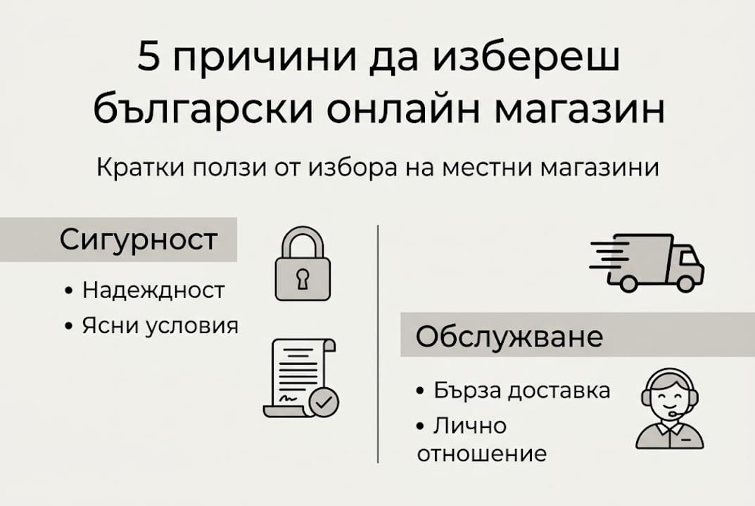 Инфографика: Пет причини да изберем българските онлайн магазини