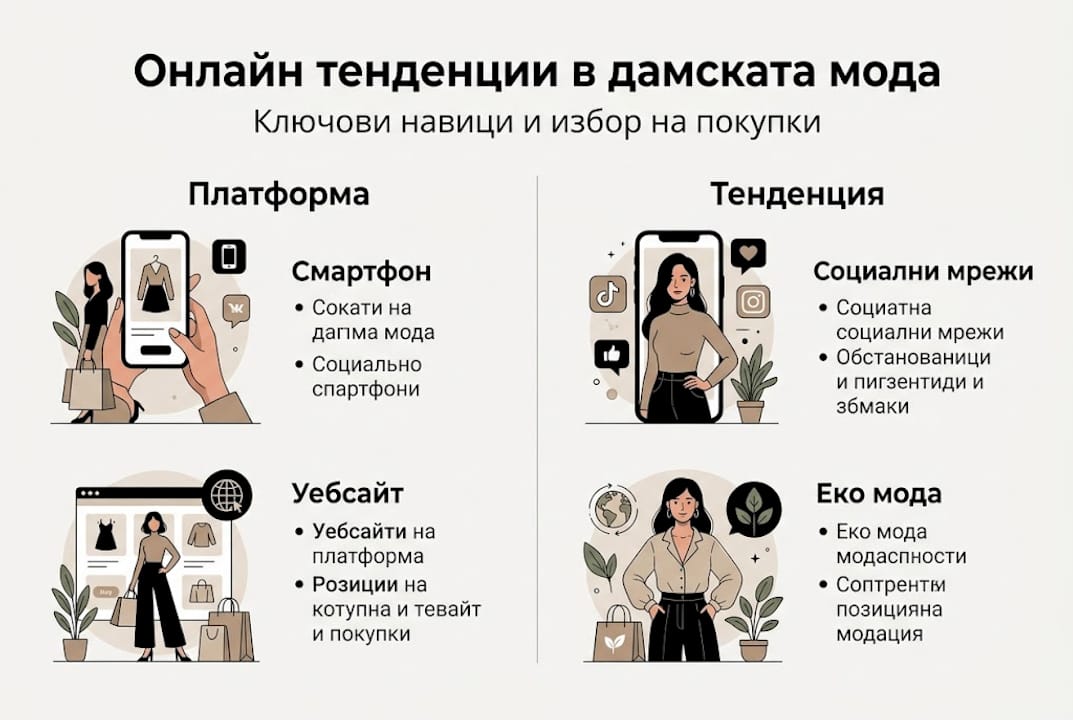 Инфографика: Водещи тенденции в онлайн модата за жени