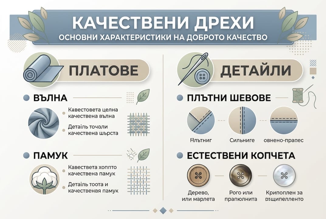 Инфографика: Как да разпознаем дрехи с високо качество