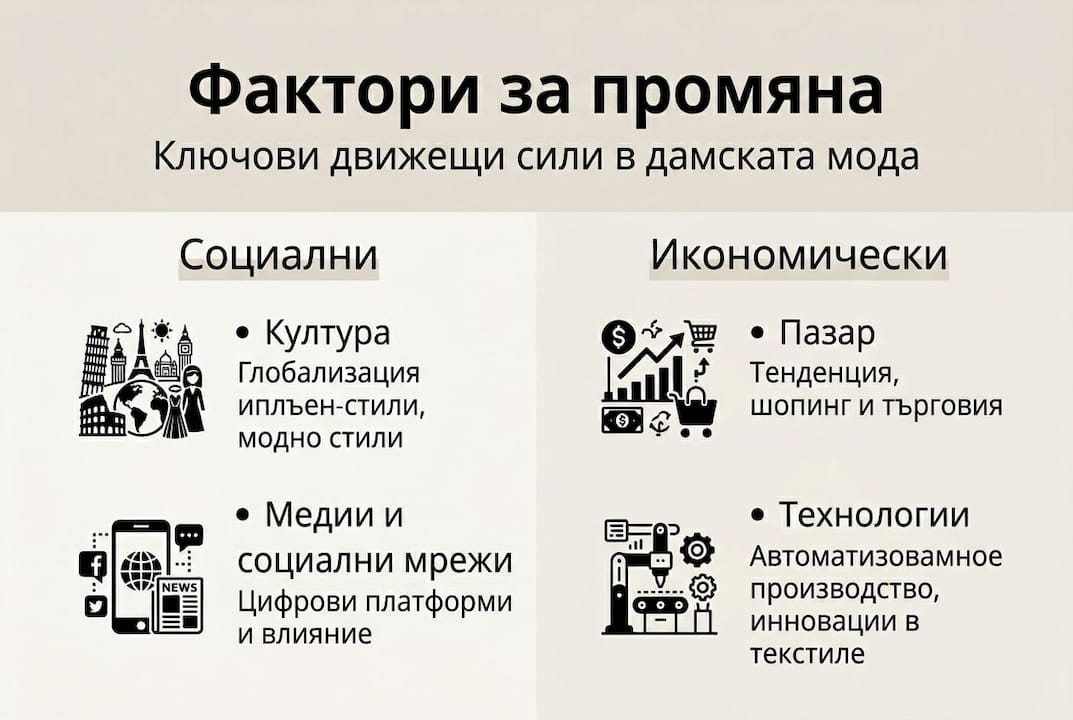 Инфографика: Основни двигатели на промените в модата