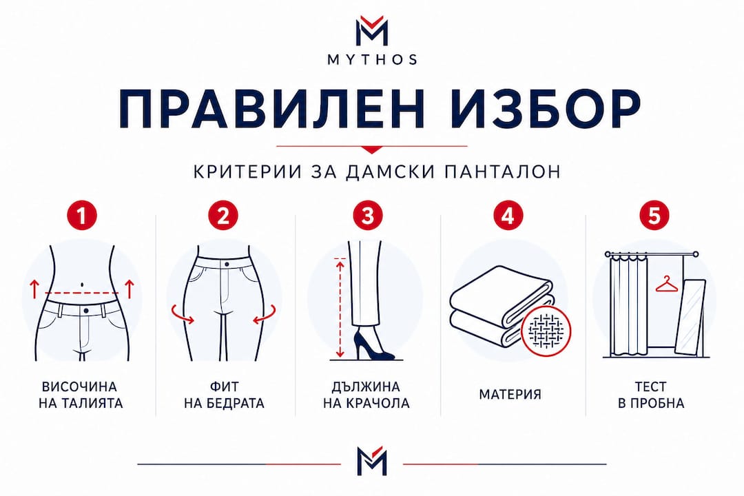 Инфографика: Какво да имаме предвид при избора на дамски панталон