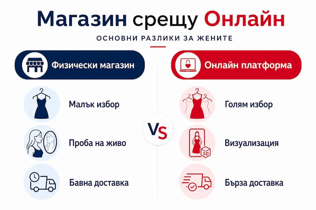 Инфографика: Какви са разликите между пазаруването във физически магазини и онлайн?