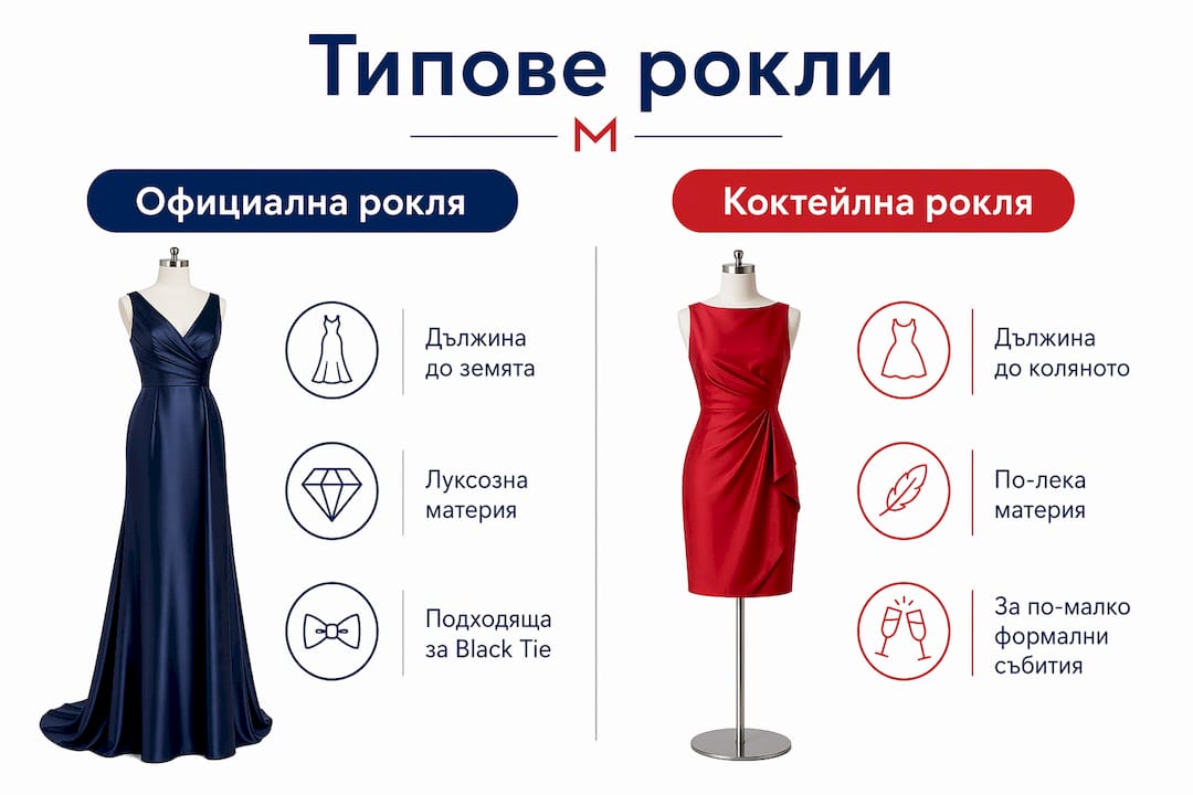 Инфографика: Как да различим официалната от коктейлната рокля?