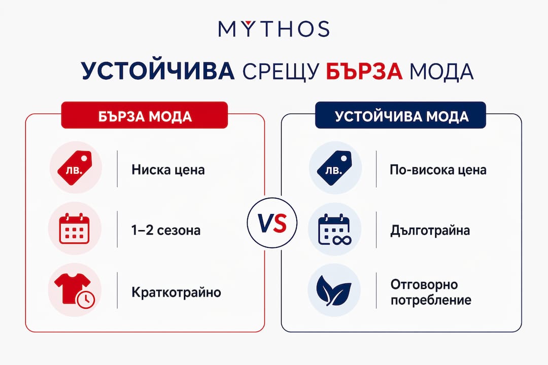 Инфографика: Сравнение между устойчивата и бързата мода
