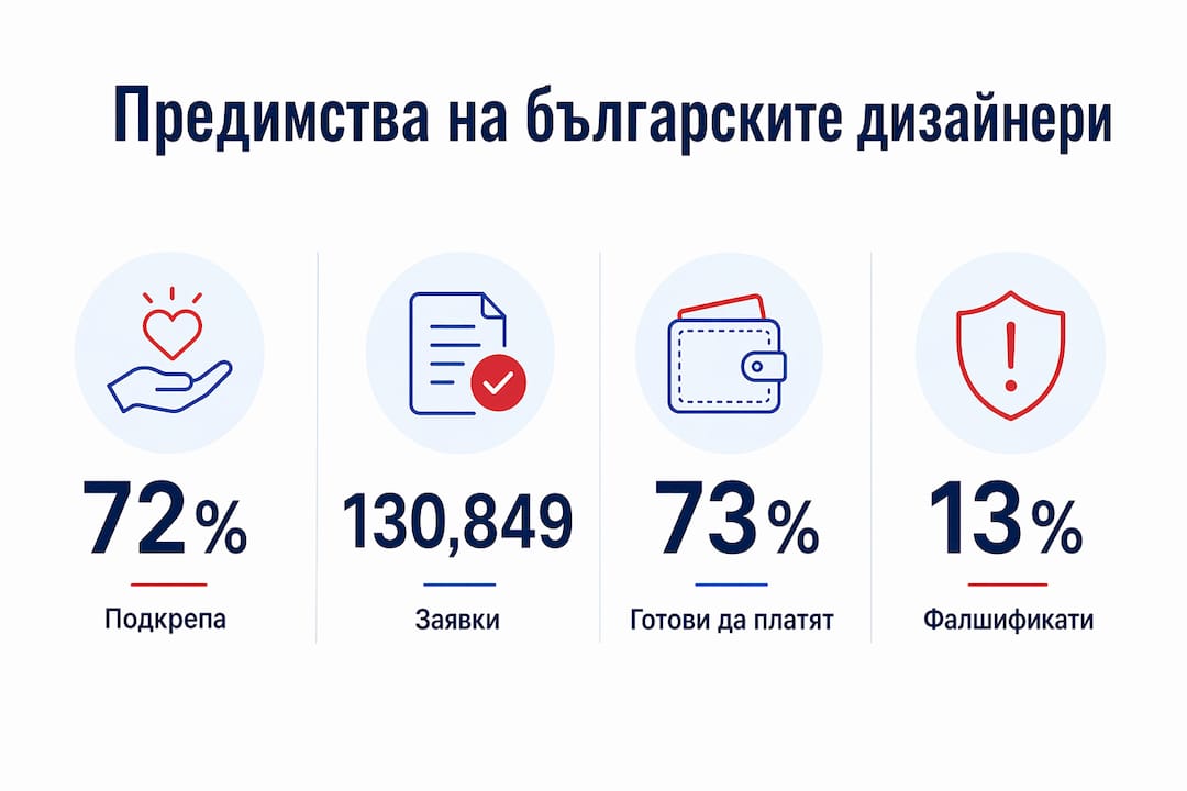 Визуална презентация с най-важните факти и тенденции за българските дизайнери