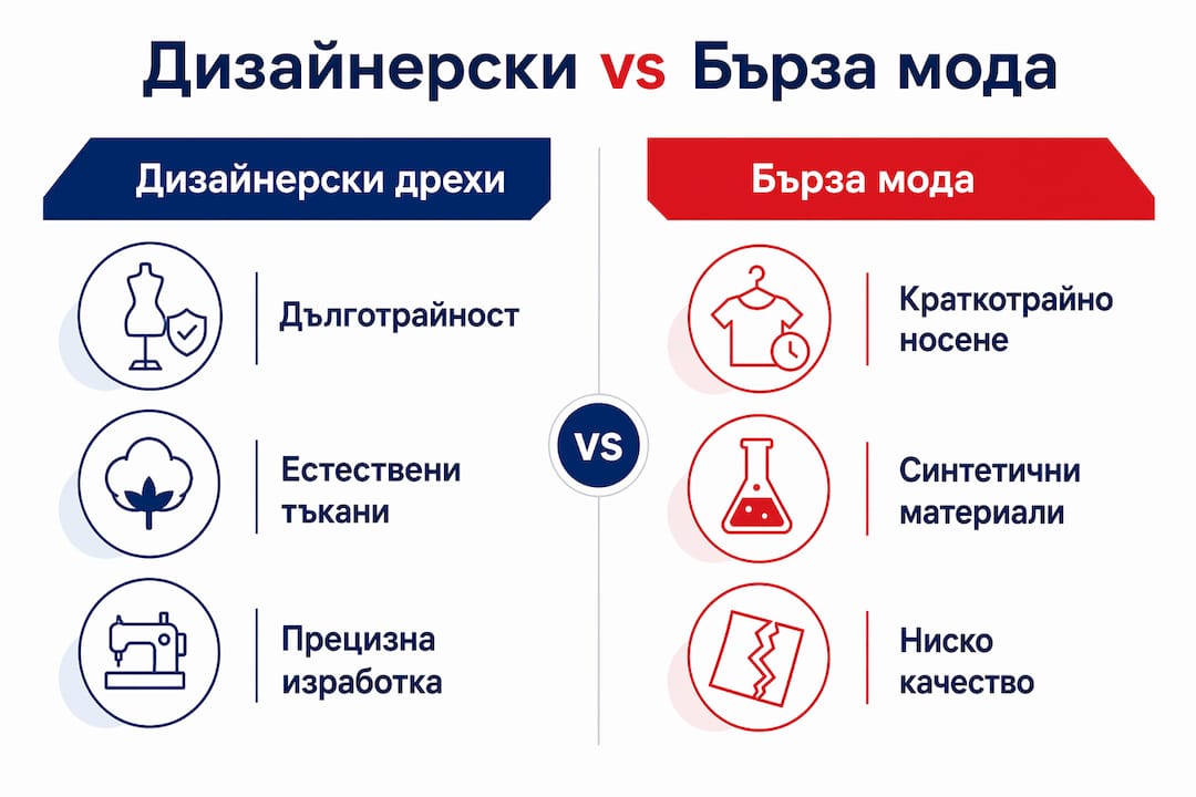 Интересна инфографика показва разликите между луксозната мода и масовите модни марки.