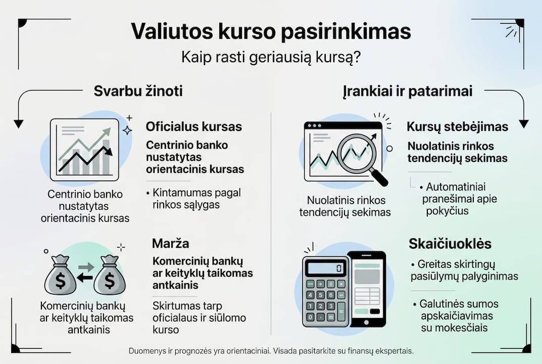 Infografikas: kaip pasirinkti tinkamą valiutos kursą