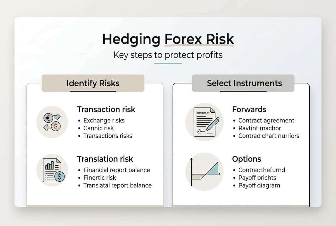 Infographic showing forex risk hedge steps