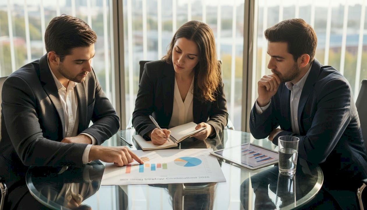 Team reviewing hybrid currency hedging strategies